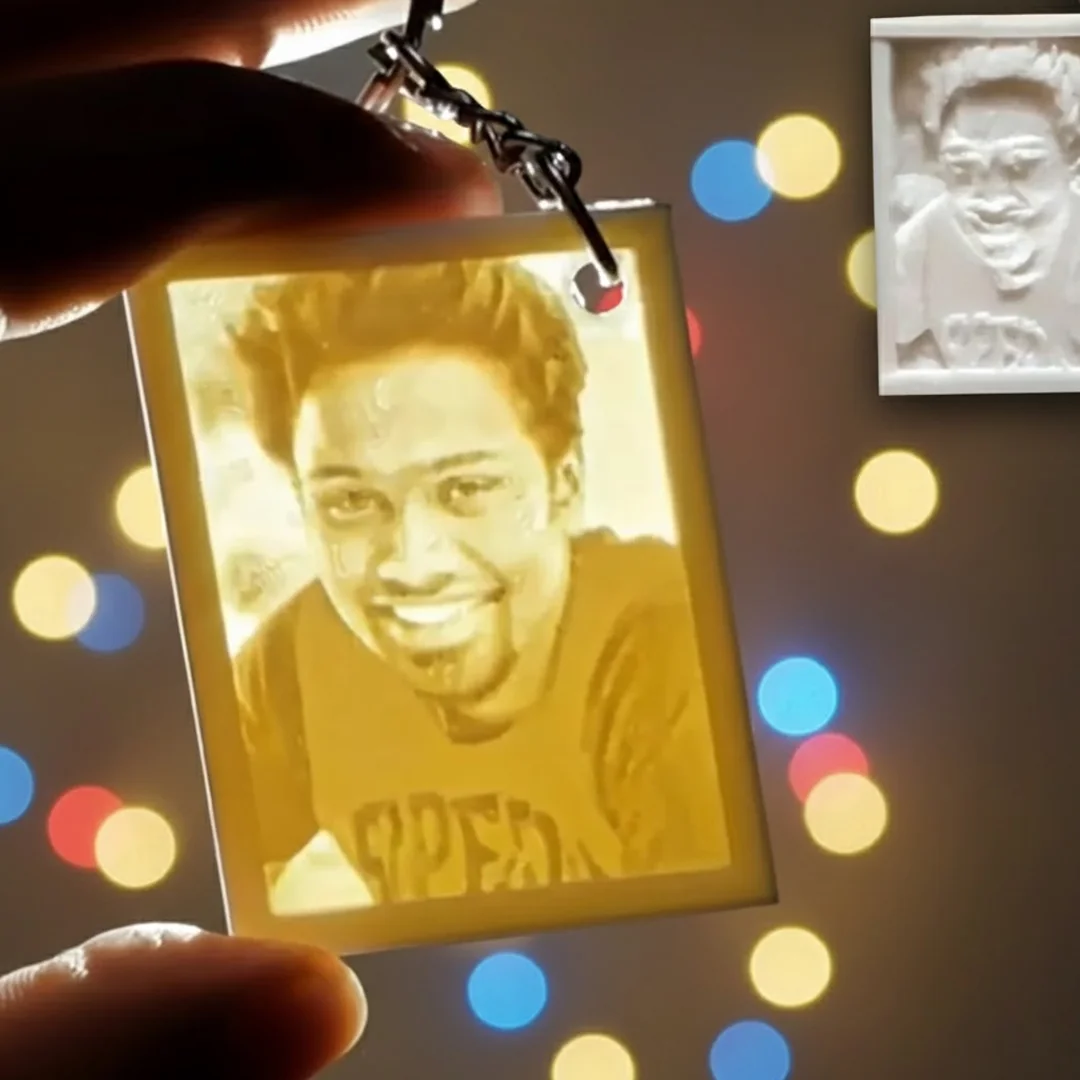 MH Decors Lithophane 3D Photo Keychain Personalized and Unique Gift