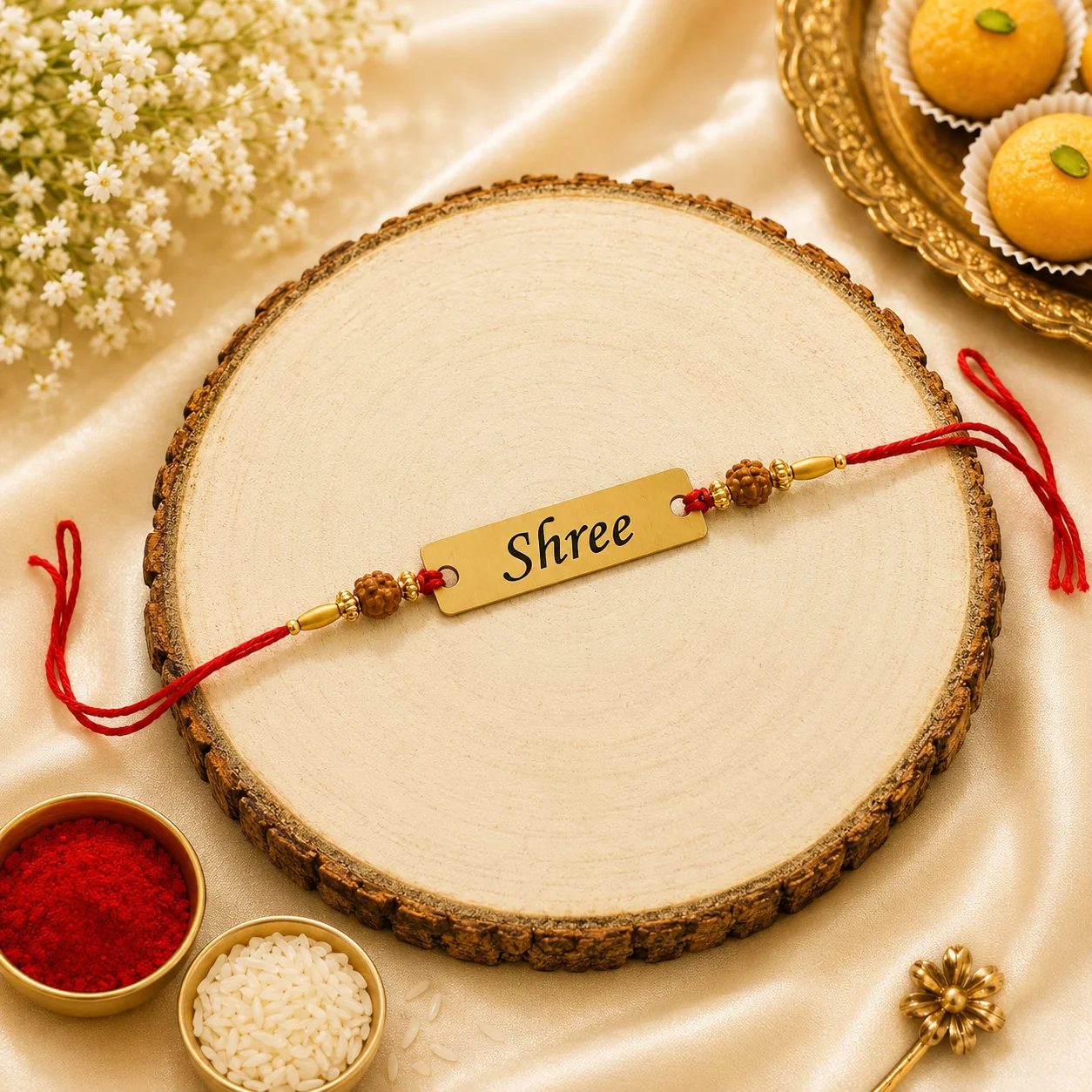 Personalized Name Metal Rakhi for Brother
