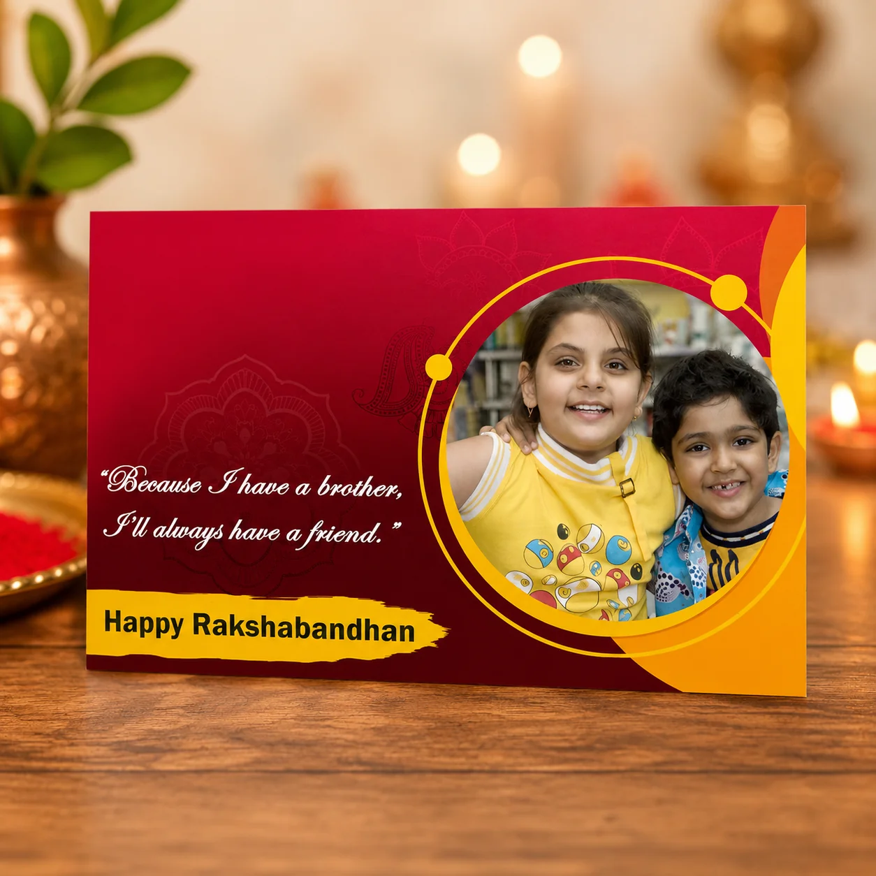 Personalized Rakhi with Greeting Card - alternate view