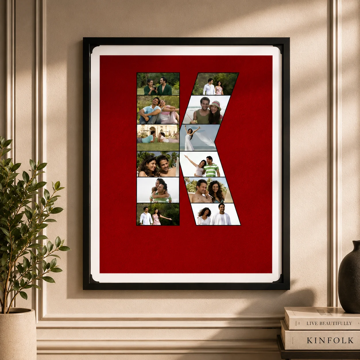 MH Decors Custom Name Initial Frame Anniversary Keepsake 10x10 Size
