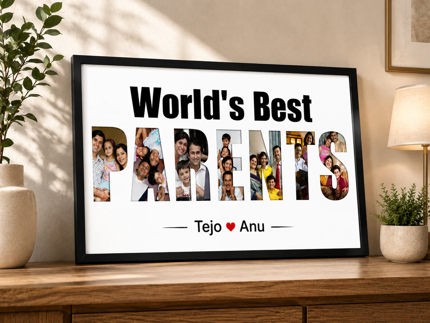 MH Decors Engraved Family Photo Frame World’s Best Parents Keepsake