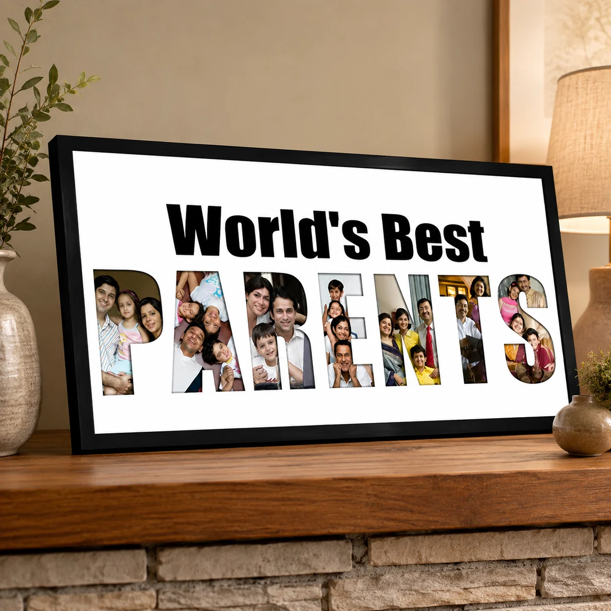 MH Decors Engraved Family Photo Frame World’s Best Parents Keepsake