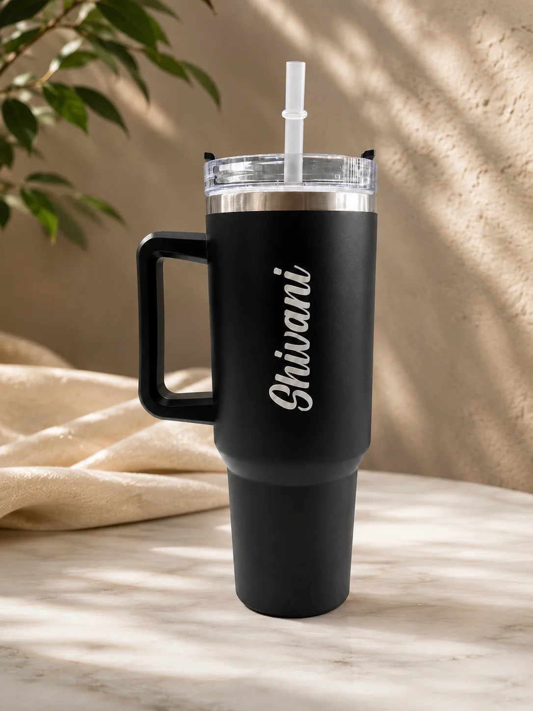MH Decors Custom Insulated Travel Mug 1200ml with Steel Straw Gift Item