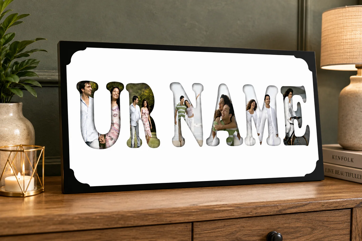 MH Decors Custom Elegant Name Frame Premium Matte Finish Birthday Gift