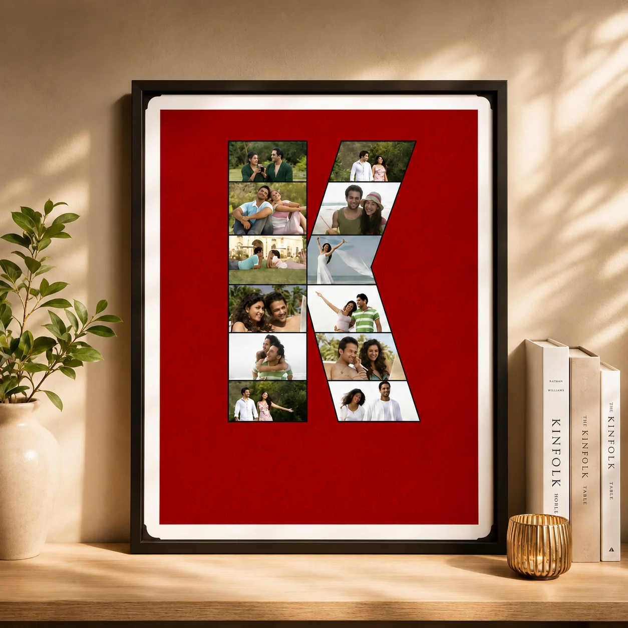 Zpics Custom Couple Initial Photo Frame Wooden Romantic Gift 10x10