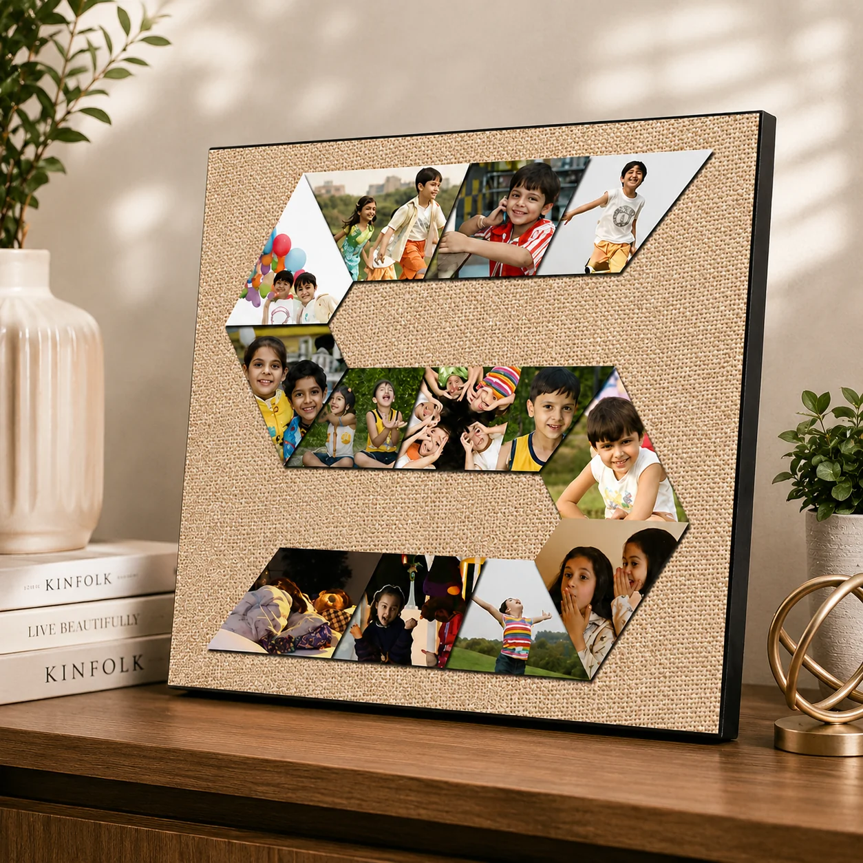 Zpics Custom Couple Initial Photo Frame Wooden Romantic Gift 10x10