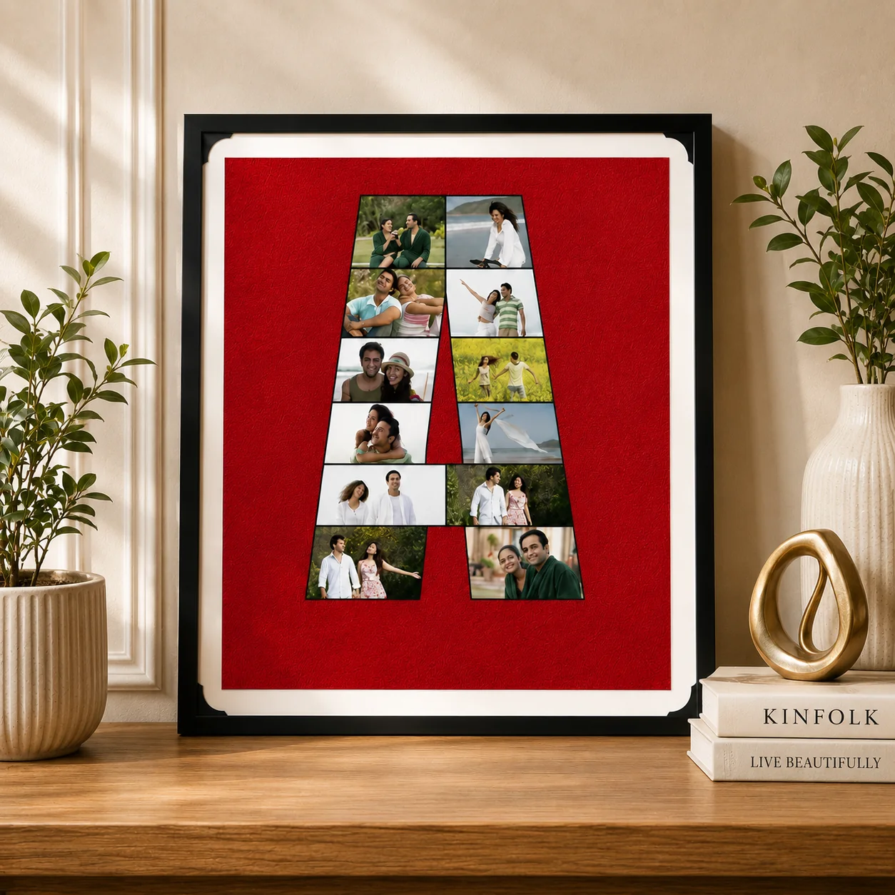 Zpics Custom Name Initial Frame Anniversary Keepsake 16x16 Size