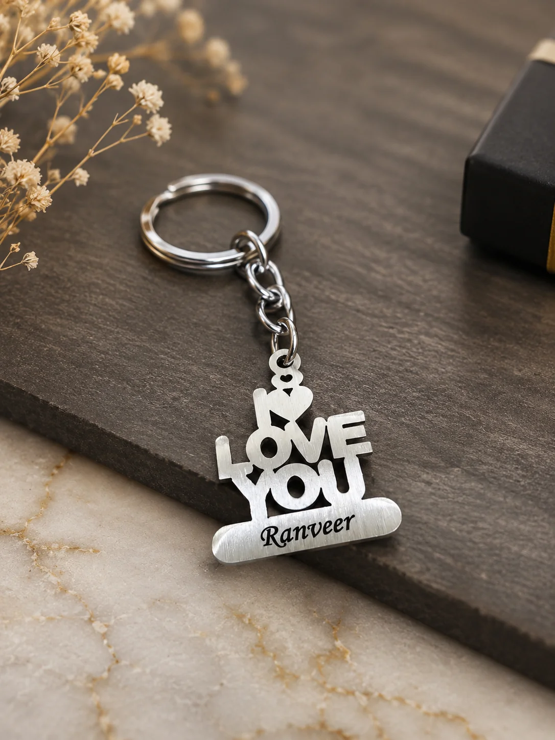 Zpics Custom Romantic Keychain Gift I Love You for Boyfriend Girlfriend