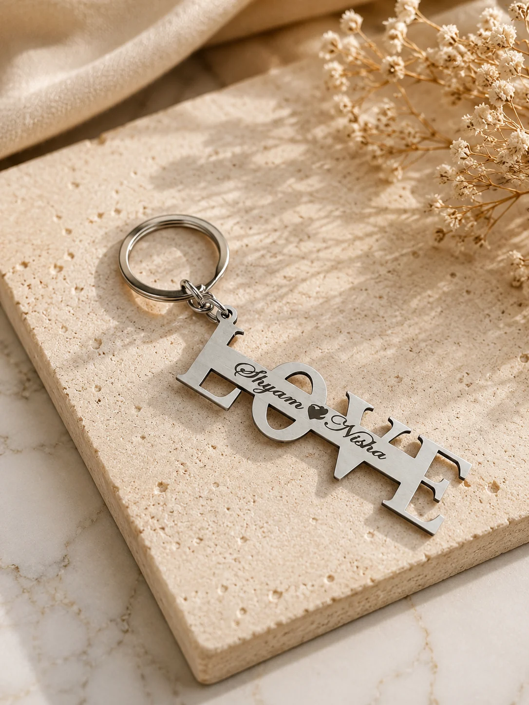 Zpics Engraved Love Message Keychain Custom Romantic Gift