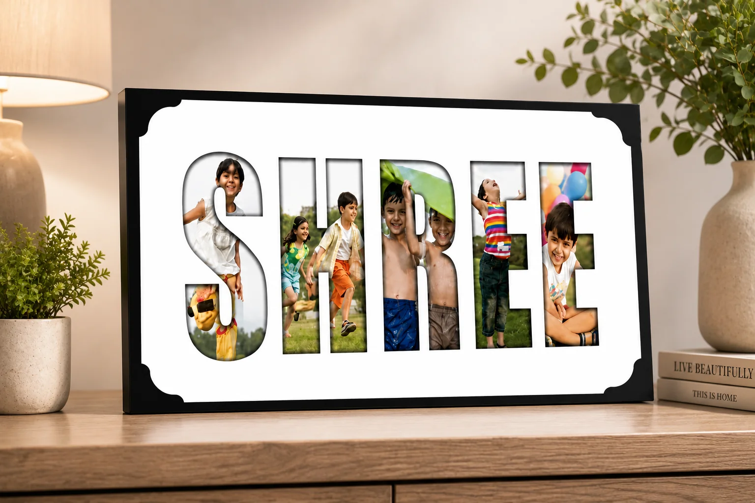 Zpics Matte Finish Personalized Name Frame Stylish Birthday Gift