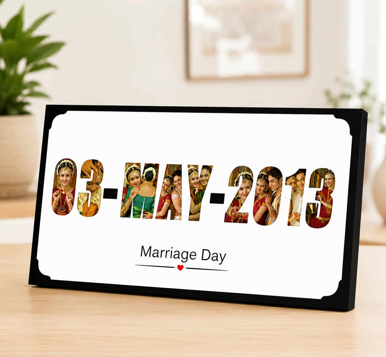 Personalized Wooden Date Photo Frame for Best Memorable Gift(Rectangle)