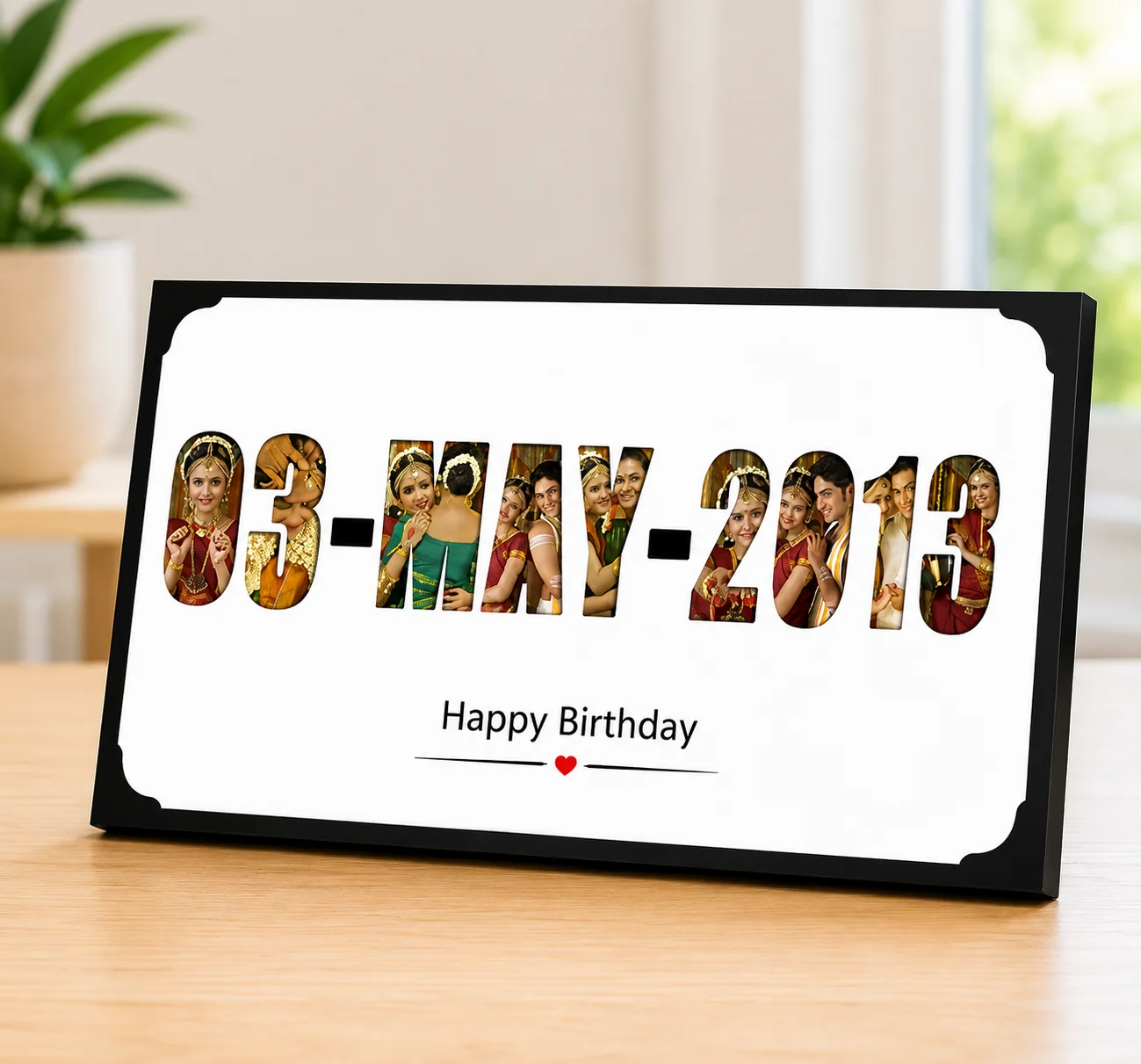 Personalized Wooden Date Photo Frame for Best Memorable Gift(Rectangle)