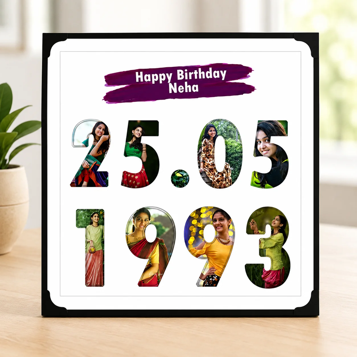 Personalized Wooden Date Photo Frame for Best Memorable Gift(Square)