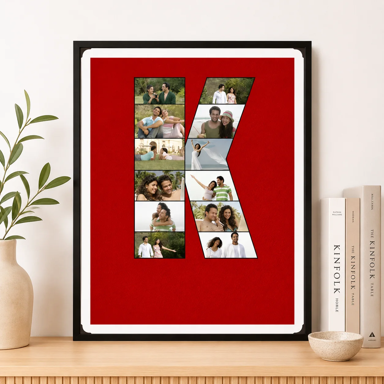 Personalized One Alphabet Letter Photo Frame Gift for Anniversary(16*16) Size