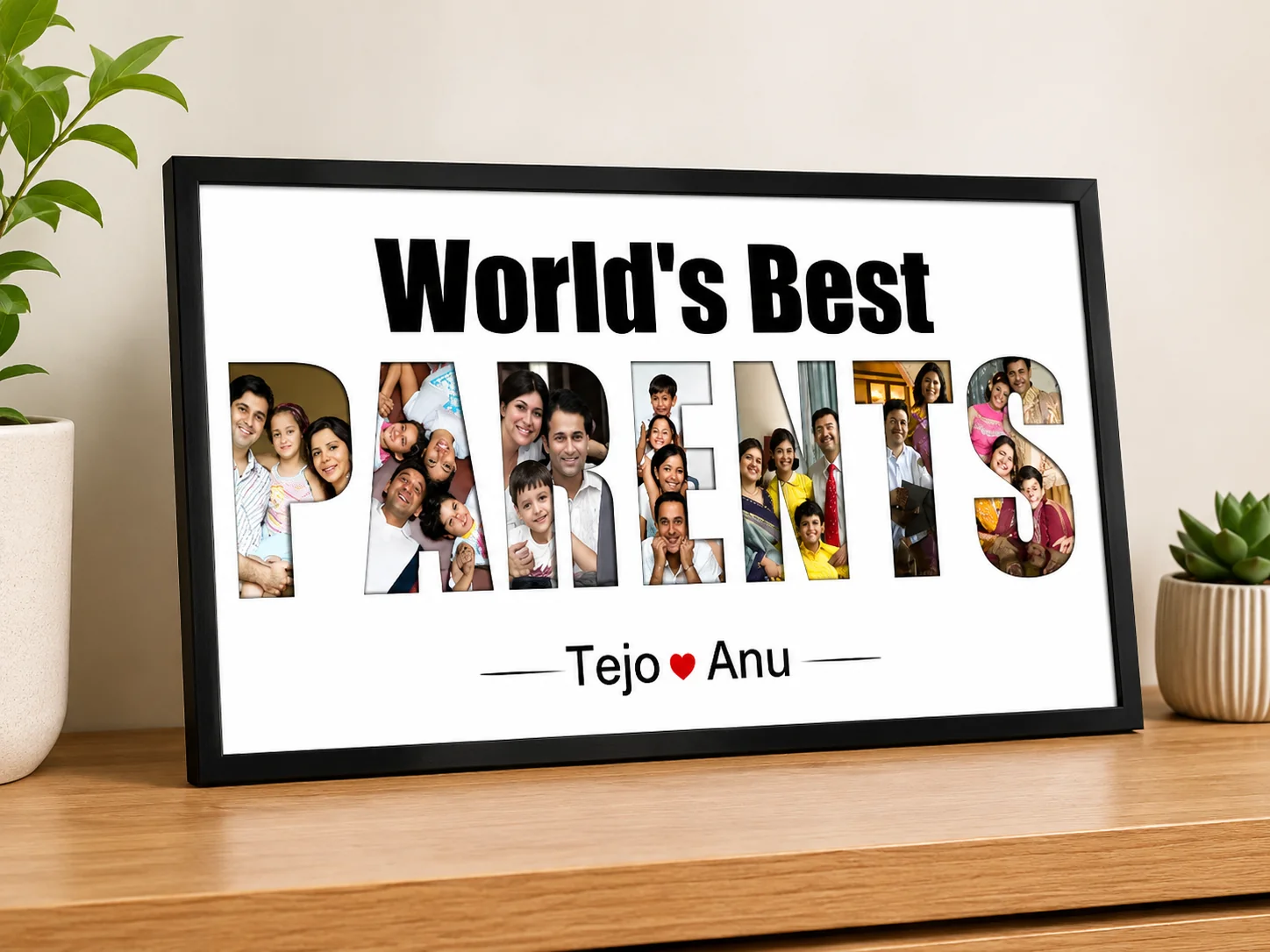Personalized World's Best Parents Photo Frame Gift for Anniversary