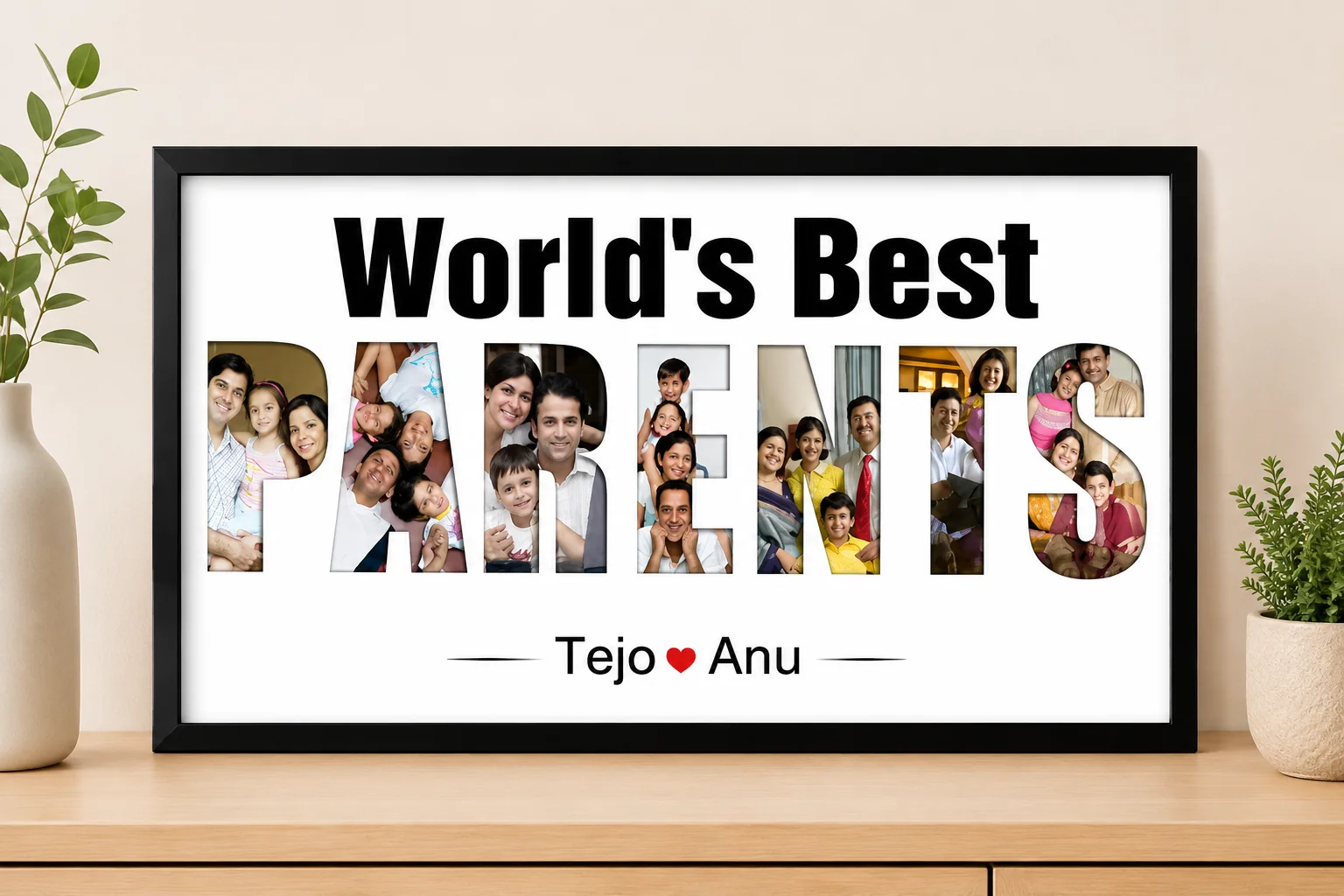 Personalized World's Best Parents Photo Frame Gift for Anniversary