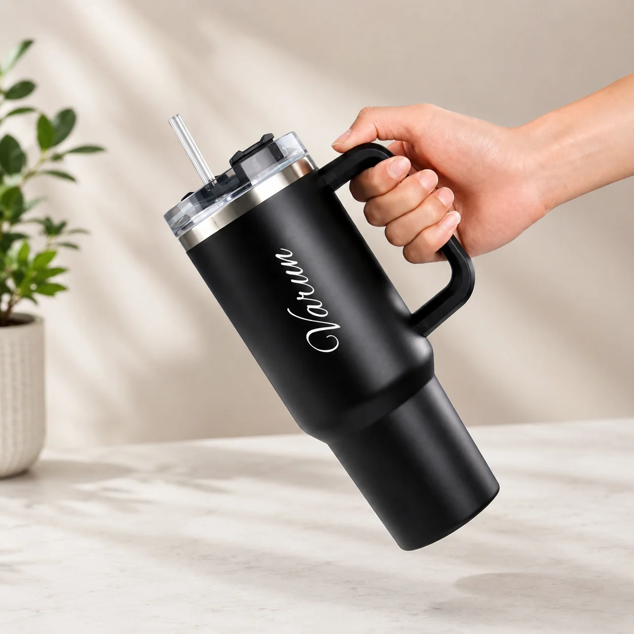 Personalized Stanley Travel Mug 1200ml with Steel Straw Custom Travel Mug