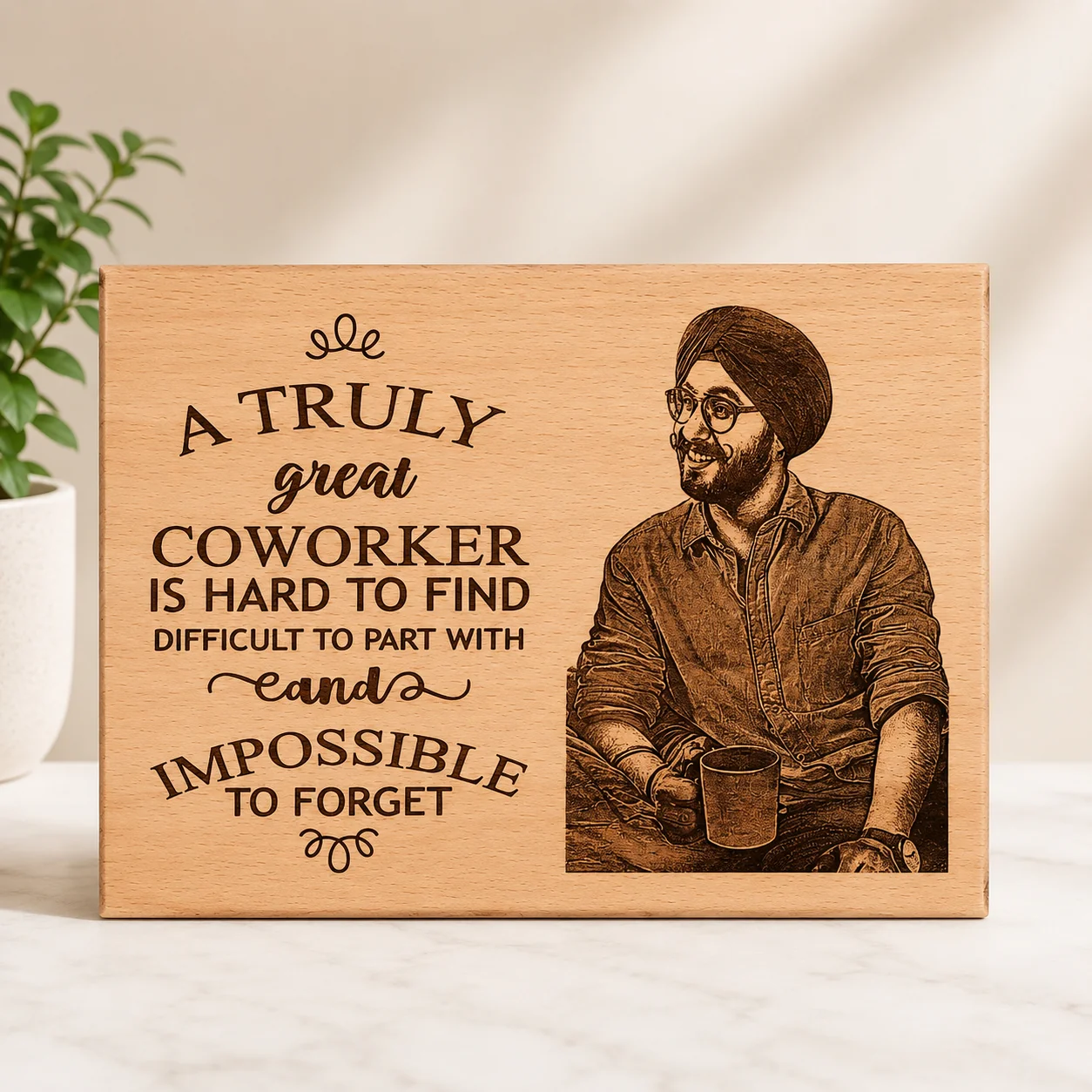 Custom Wooden Photo Plaque Farewell Gift Personalized Keepsake (10*8) Large Size